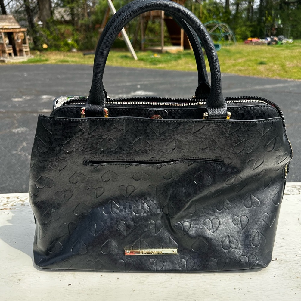 Betsey Johnson Black Heart Satchel bag Valentine